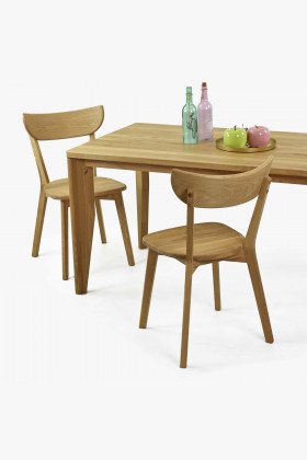 Sestava stůl 140 x 80 a židle z masivu dub , Jídelní sety- 1 2