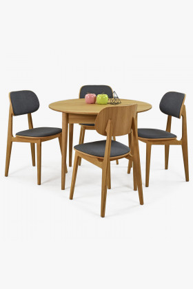 Kuláty rozkládací stůl z masivu dub ø 100 cm , Jídelní stoly- 1 2