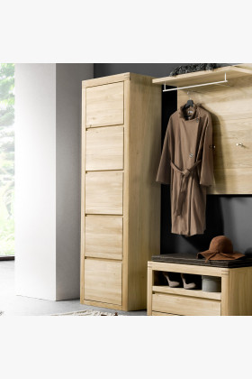 Vysoká skříň do chodby, barva dub bílý , Předsíň- 1 2