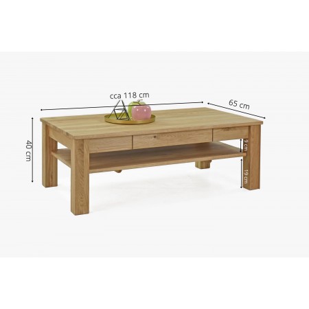 Dubový konferenční stolek s policí a šuplíkem , Konferenční stolky- 6