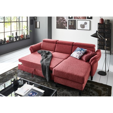 Rohová sedačka na nožičkách v Červené barvě - roh v pravo , Sedačky- 2