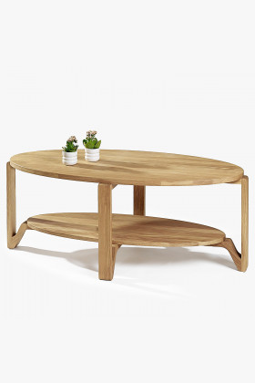 Konferenčný stolík s policou oválny