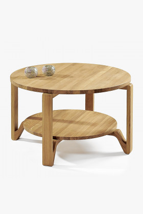 Konferenčný stolík s policou okrúhly