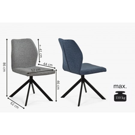 Židle na kovových nohách, barva šedá , Jídelní židle- 9