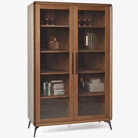 Dvojdverová vitrina Lisabon barva ořech , Vitríny- 1