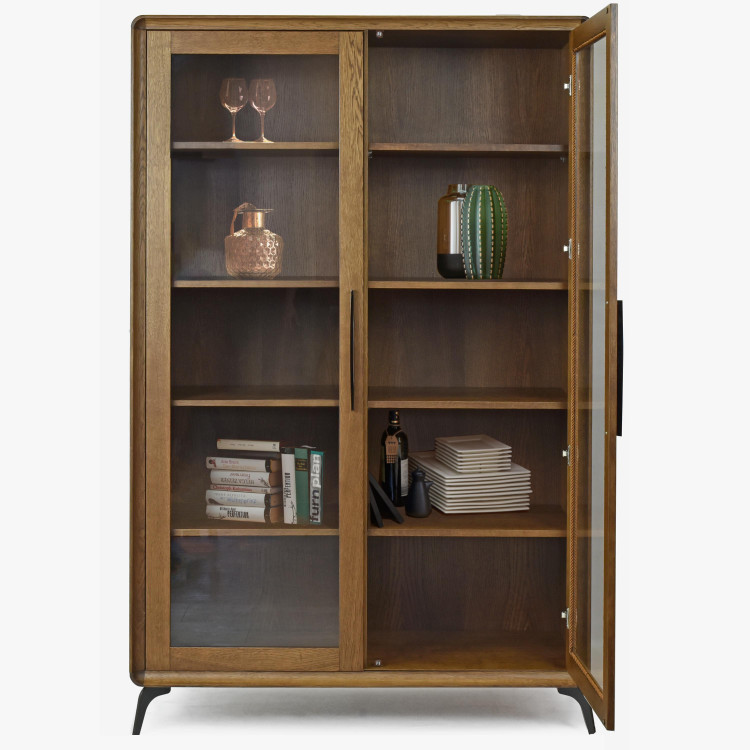 Dvojdverová vitrina Lisabon barva ořech , Vitríny- 3