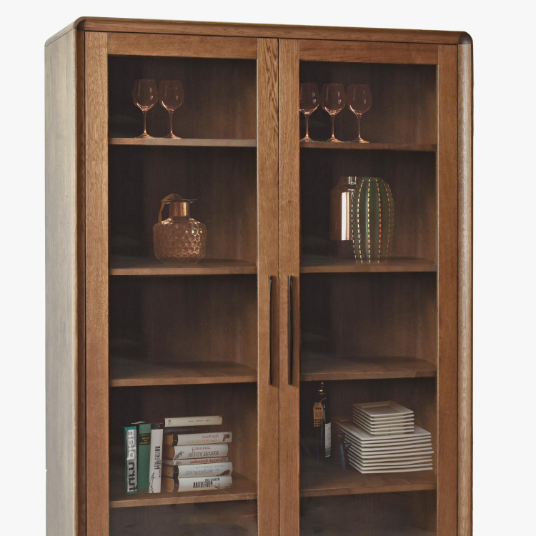 Dvojdverová vitrina Lisabon barva ořech , Vitríny- 5