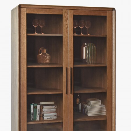 Dvojdverová vitrina Lisabon barva ořech , Vitríny- 5