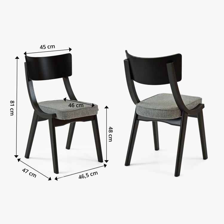 Černá dřevěná jídelní židle , Jídelní židle- 12