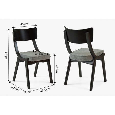 Černá dřevěná jídelní židle , Jídelní židle- 12