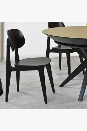 Černá jídelní židle celo dřevěná , Jídelní židle- 1 2