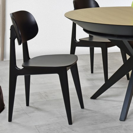 Černá jídelní židle celo dřevěná , Jídelní židle- 2