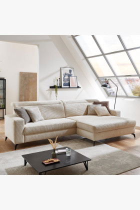 Rohová sedačka s menčestrovou látkou Boler, pravý roh