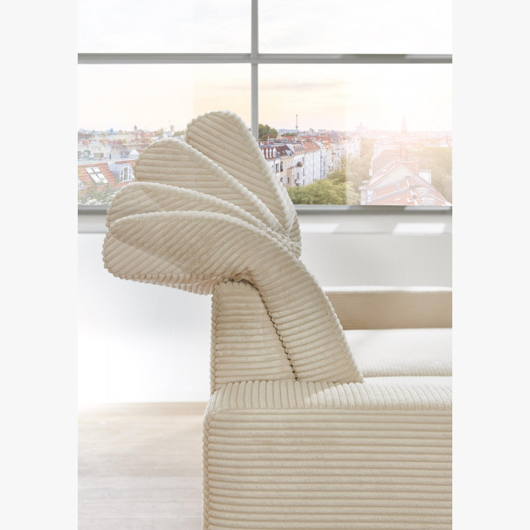 Rohová sedačka s manšestrovou látkou Boler, levá , Sedačky- 4