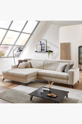 Rohová sedačka s menčestrovou látkou Boler, ľavý roh