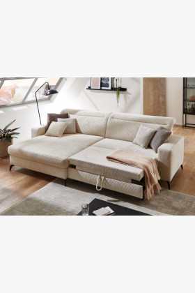 Rohová sedačka s manšestrovou látkou Boler, levá , Sedačky- 1 2