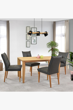 Set komfortní židle a stůl 140 x 80 masiv dub , Jídelní sety- 1 2