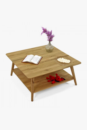 Dubový konferenčný stolík s poličkou