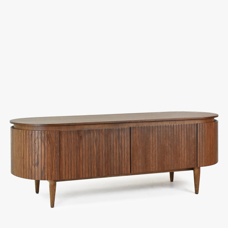 Dlhá zaoblená tv komoda barva ořech , TV stolky, Tv Komody- 3