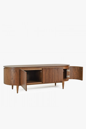 Dlhá zaoblená tv komoda barva ořech , TV stolky, Tv Komody- 1 2