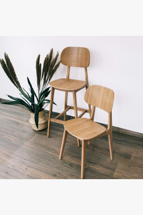 Celo dřevěná barová židle dubová , Barové židle- 1 2