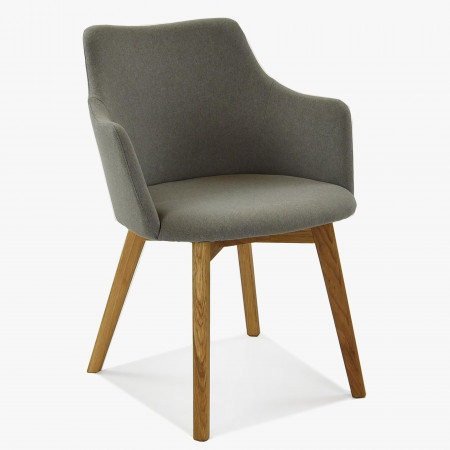 Stolička s podrúčkami - Bella, Lady šedá - hnedá , Jedálenské stoličky- 1