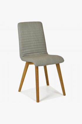 Židle Lara - Arosa , Ecru imitácia kože sivá