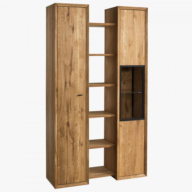 Vitrína a regálová zostava dub, Vilo 11+12+13