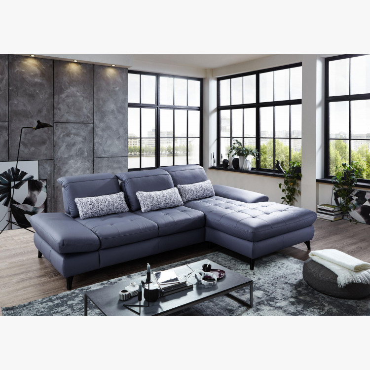 Rohová kožená sedačka s funkcemi, Carolina , Sedačky- 5