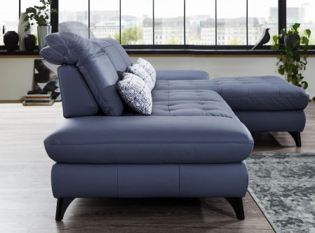 Rohová kožená sedačka s funkcemi, Carolina , Sedačky- 6