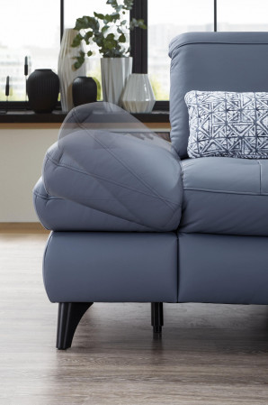 Rohová kožená sedačka s funkcemi, Carolina , Sedačky- 2