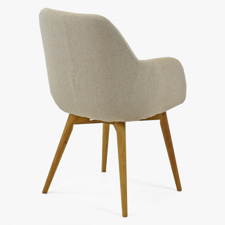 Dizajnová stolička s podrúčkami, béžová Sky , Jedálenské stoličky- 7