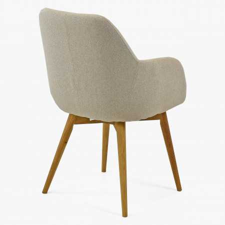 Dizajnová stolička s podrúčkami, béžová Sky , Jedálenské stoličky- 7