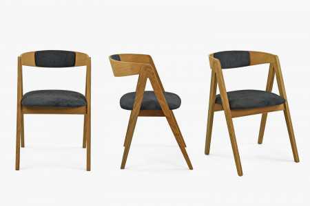 Jidelní židle dub Maja, grafitová barva , Jídelní židle- 7