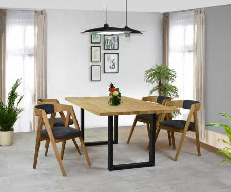 Jidelní židle dub Maja, grafitová barva , Jídelní židle- 9