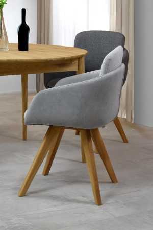 Židle do jídelny šedá s dubovýma nohama , Jídelní židle- 2