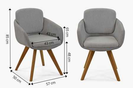 Židle do jídelny šedá s dubovýma nohama , Jídelní židle- 7