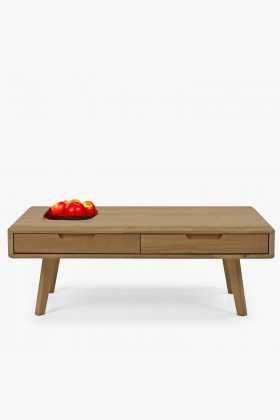 Masivní konferenční stolek s šuplíky, dub bílý , Konferenční stolky- 1 2