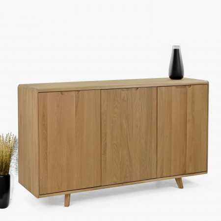 Dubová komoda s dvířky, barva dub bílý , Komody- 1