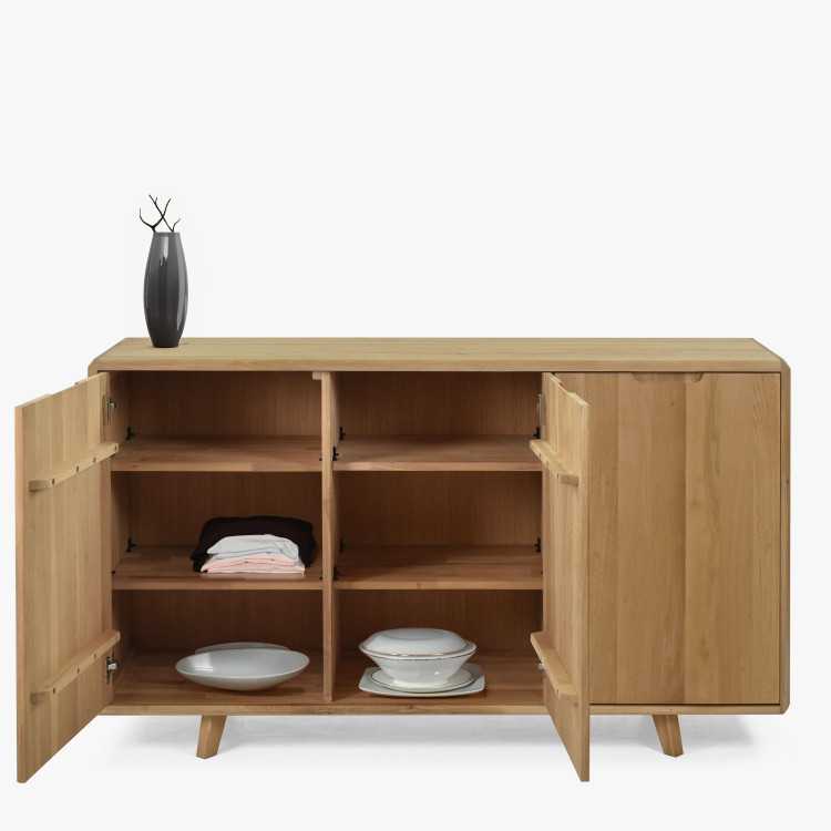 Dubová komoda s dvířky, barva dub bílý , Komody- 6