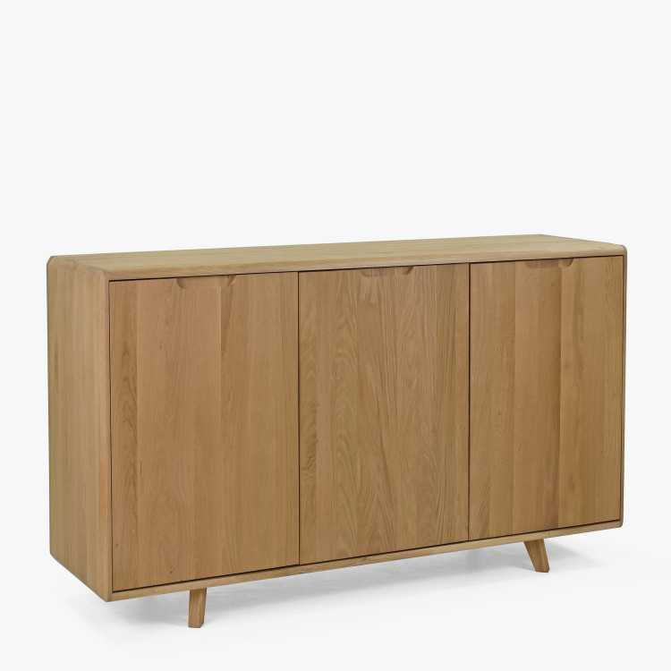 Dubová komoda s dvířky, barva dub bílý , Komody- 4