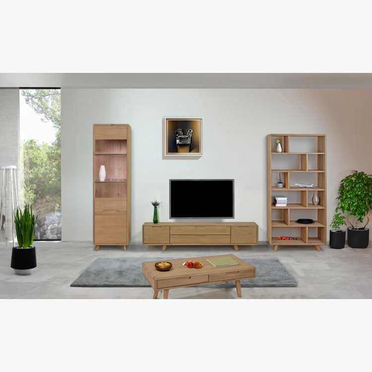 Jednodveřová vitrina se sklem masiv dub bílý , Vitríny- 3