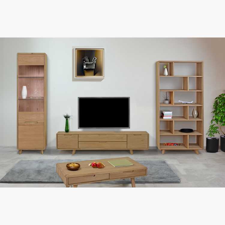 Jednodveřová vitrina se sklem masiv dub bílý , Vitríny- 4