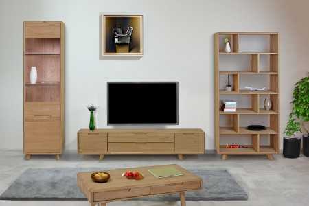 Jednodveřová vitrina se sklem masiv dub bílý , Vitríny- 4