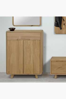 Masivní komoda na boty , dub bílý , Botníky- 1 2