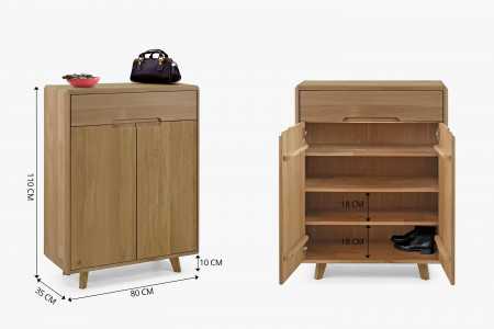Masivní komoda na boty , dub bílý , Botníky- 6