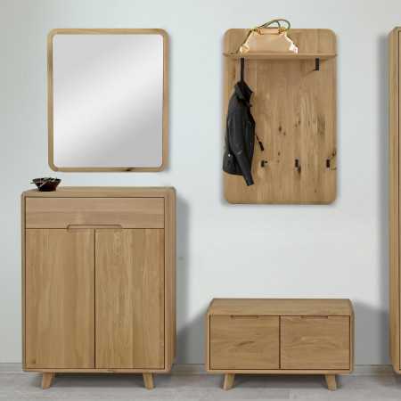 Masivní komoda na boty , dub bílý , Botníky- 9