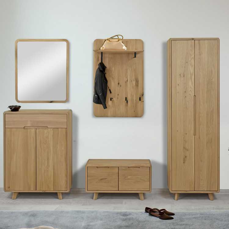 Dubové zrcadlo v barvě dub bílý , Zrcadla- 5