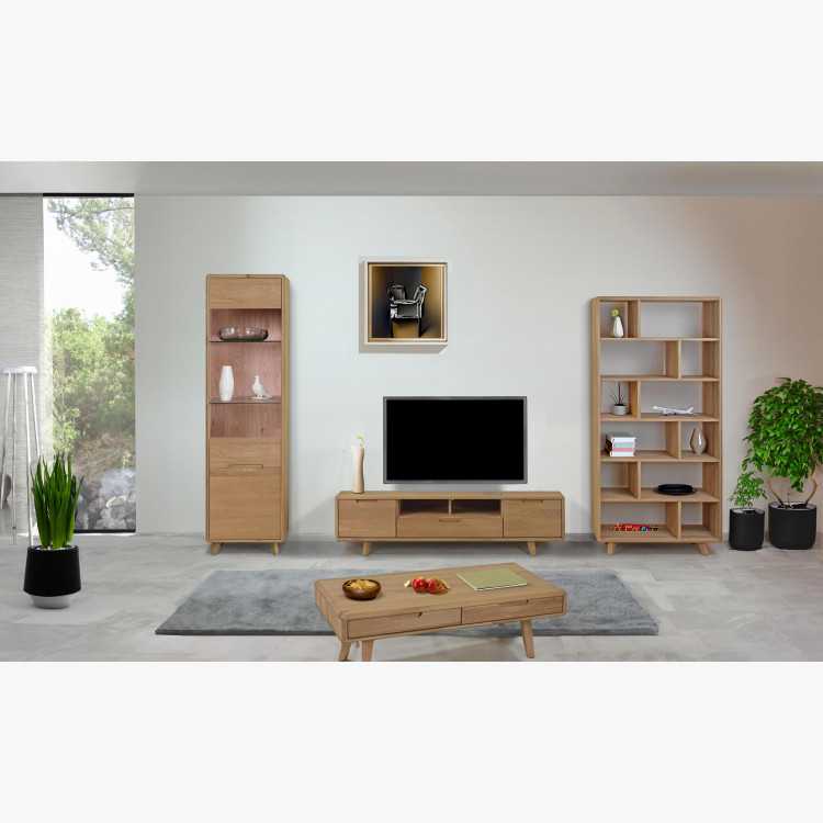 Jednodveřová vitrina se sklem masiv dub bílý , Vitríny- 6