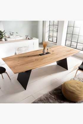 Jídelní stůl s kovovými černými nohama, 200 x 100 cm , Jídelní stoly- 1 2